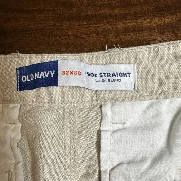 Old Navy Men's 90's Straight Linen-Blend Chino Pants 32x30 55% Linen 45% Cotton - Picture 8 of 9
